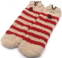 Sokken kerst taupe rood