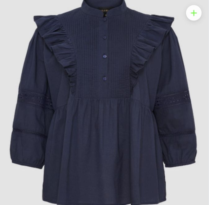 Blouse flair and 3/4 sleeves Navy Blue