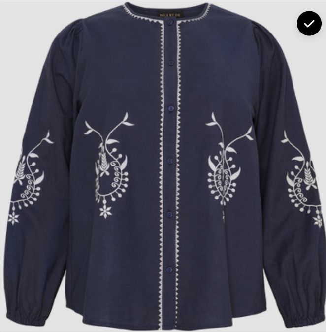 Blouse embroidery Navy Blue
