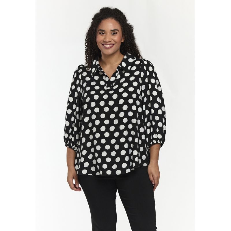 STiff Shirt Black with white dots