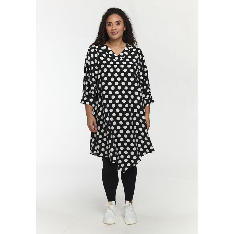 SJuline Tunic Black with white dots