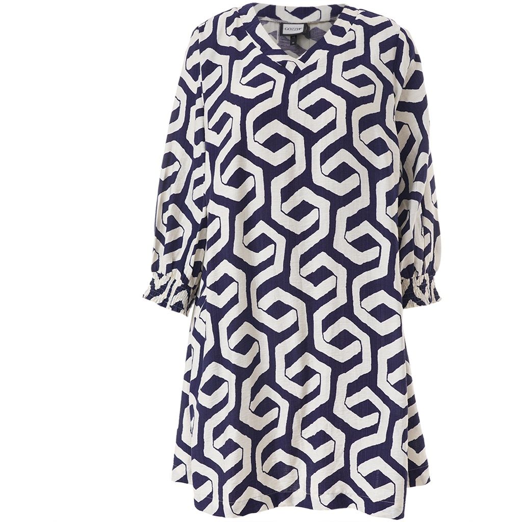 GMeta Tunic Blue offwhite print