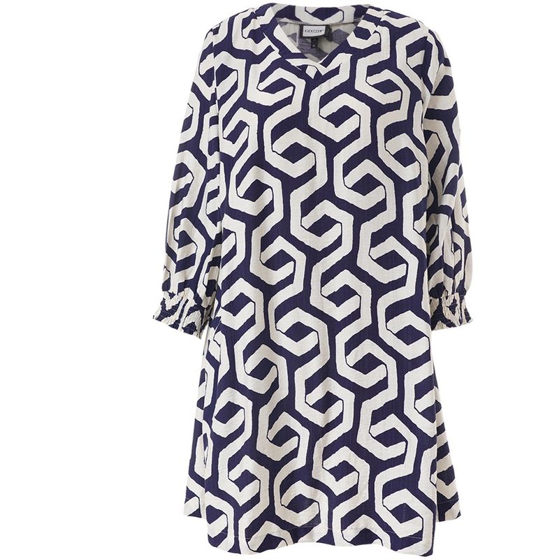GMeta Tunic Blue offwhite print