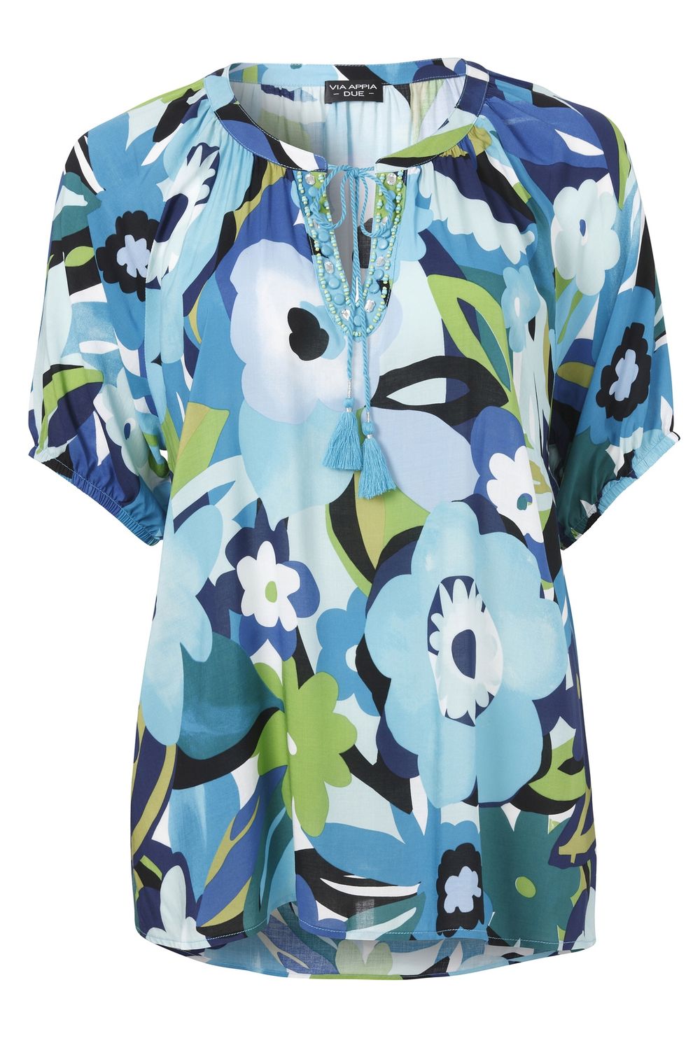 Blouse korte mouw met bloemenprint