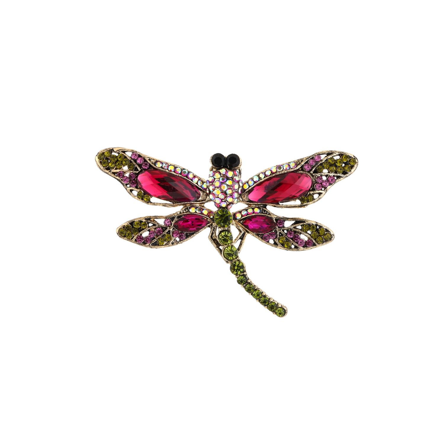 Broche libelle, kleur: Fuchsia