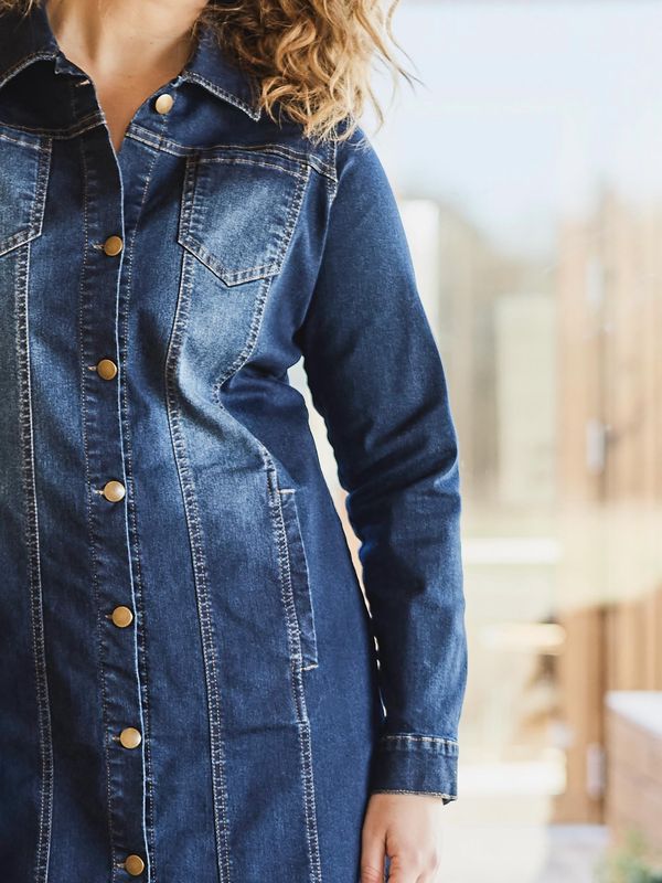 FIA LONG JACKET denim blue
