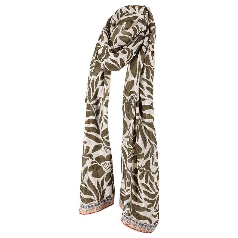 Sjaal licht taupe met rand