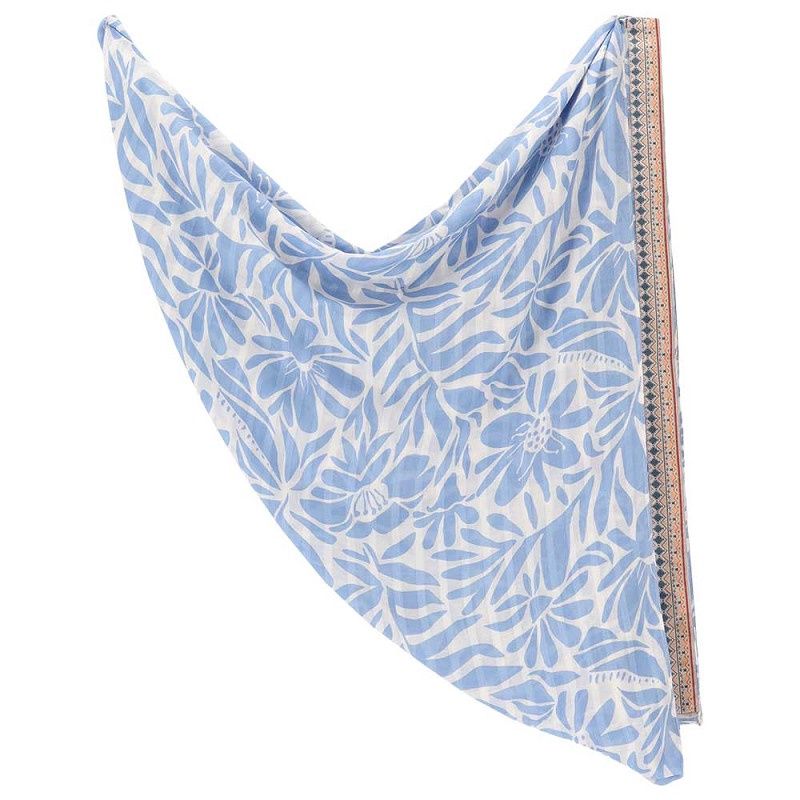Sjaal licht blauw met rand