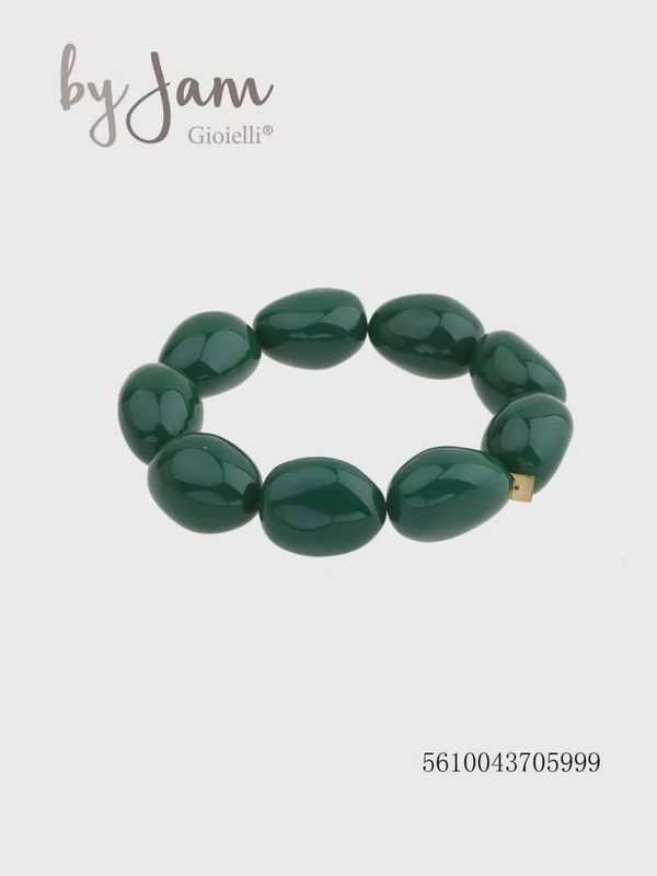 Armband - smaragd groen - bol