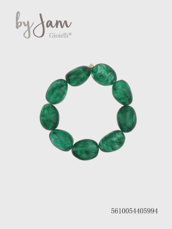 armband - bol transparant smaragdgroen