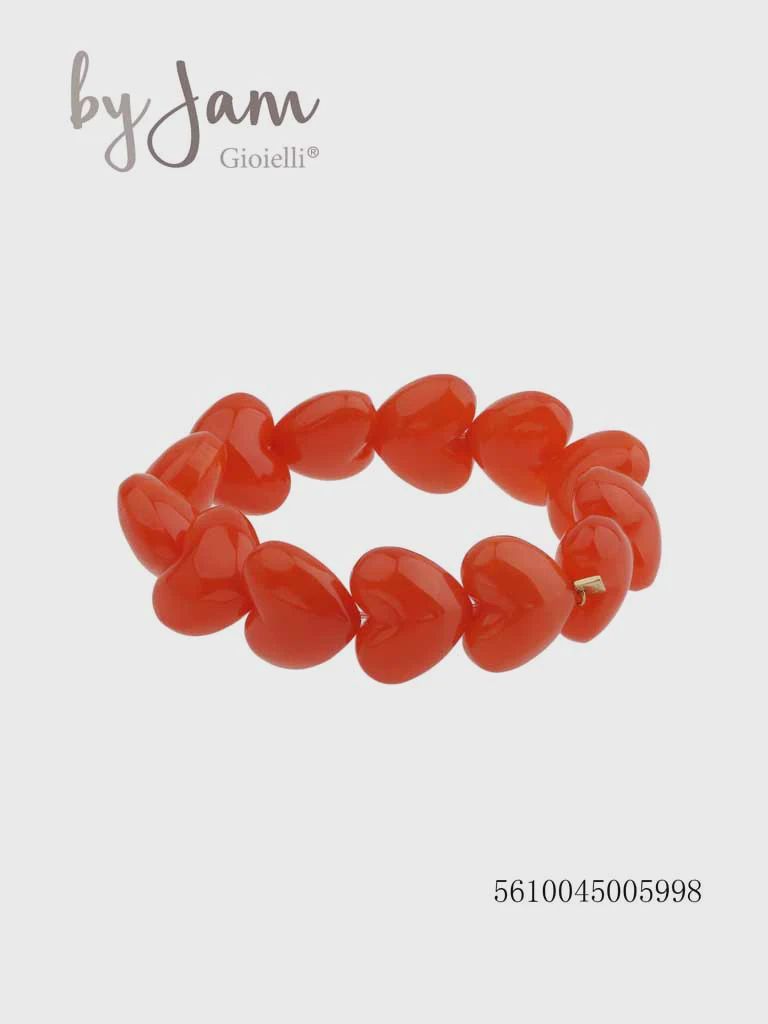 armband - hartjes oranje