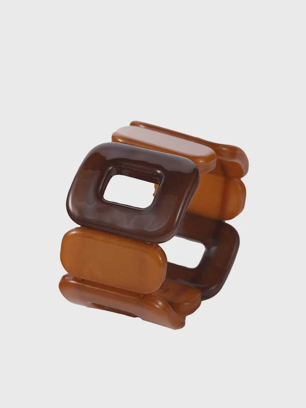 armband - doorkijk glans - bruin