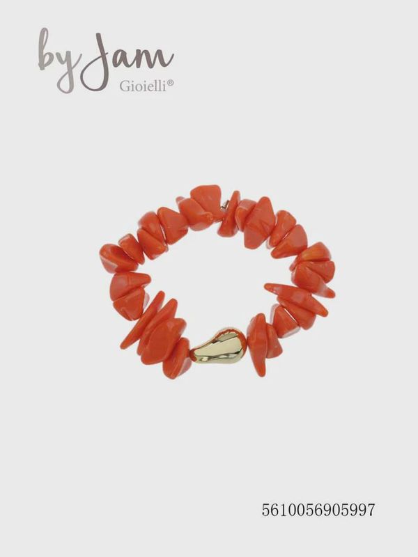 Armband - oranje - steentjes