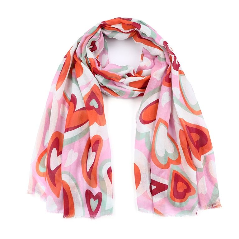 Sjaal hart pink
