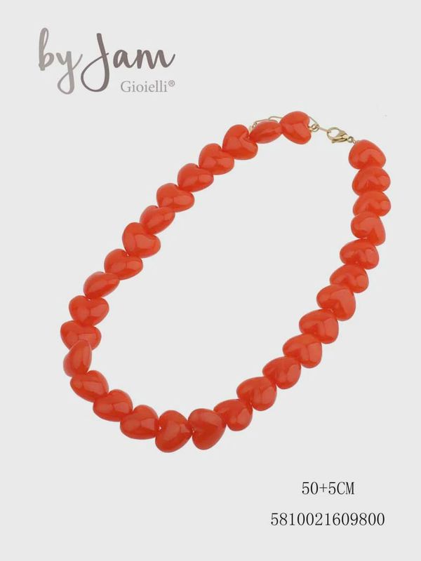 Ketting - oranje - hartjes