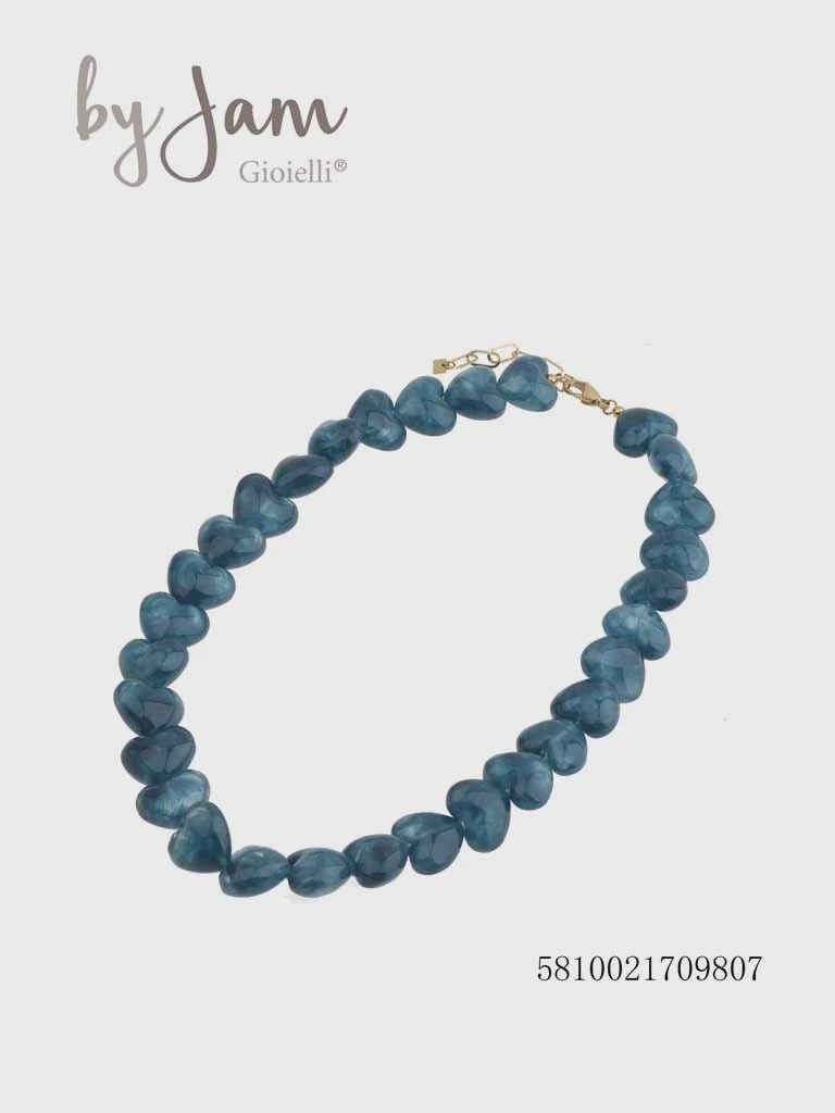 Ketting - petrol - hartjes