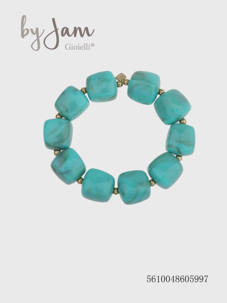 armband - blokjes aqua