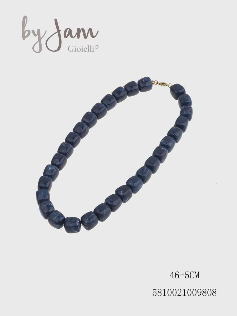 Ketting - donkerblauw - blokjes