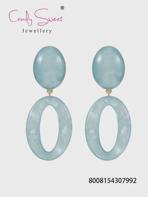 Oorbellen Aqua rond