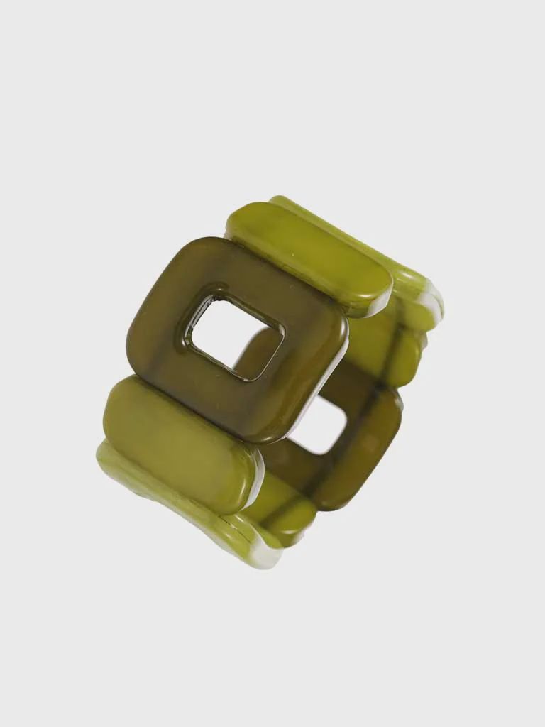 armband - doorkijk glans - olijfgroen