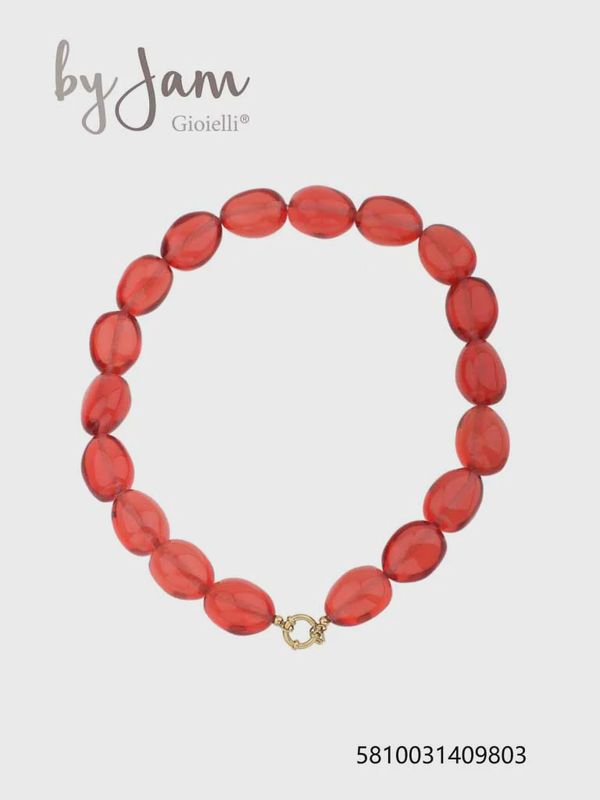 Ketting - oranje rood - bol