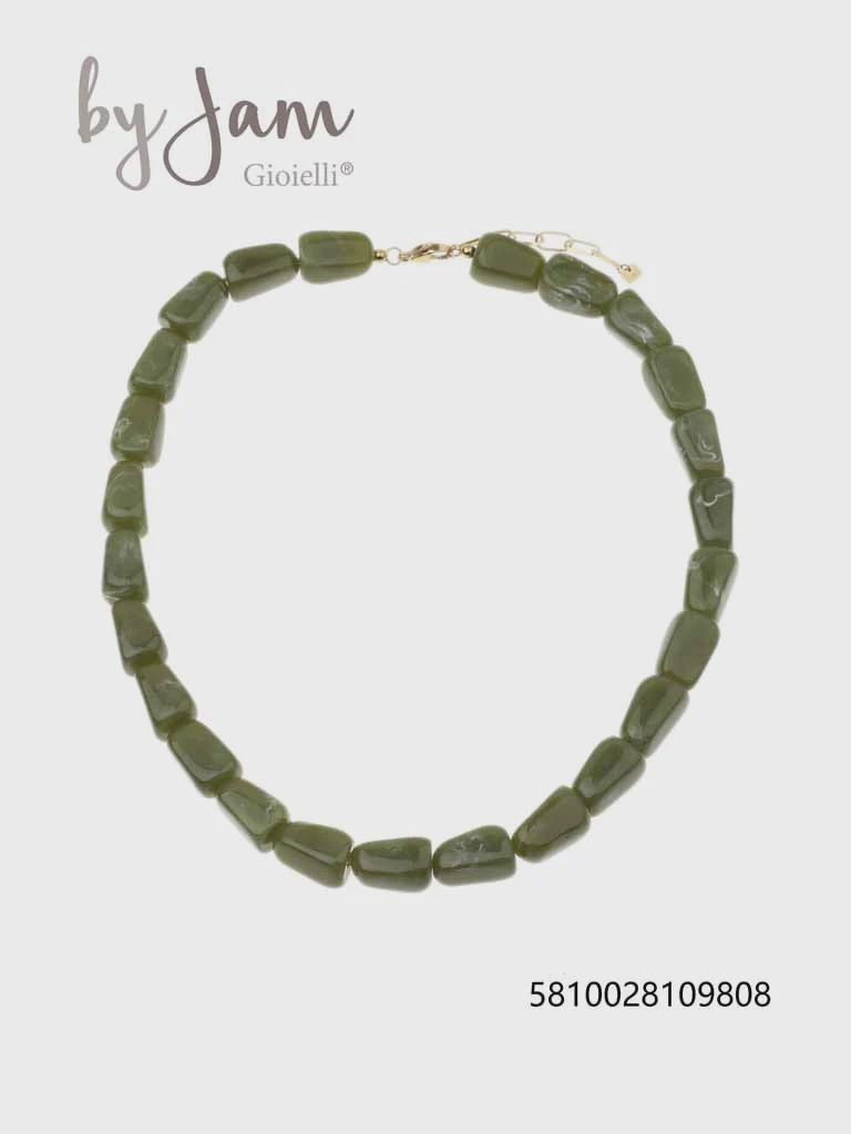 Ketting -  blokjes - groen marble