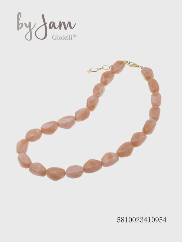 Ketting - perzikroze stenen