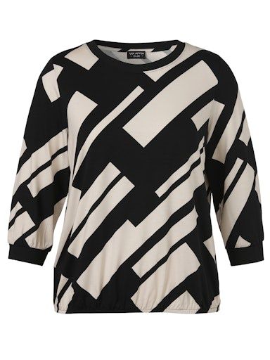 Shirt ecru met zwart