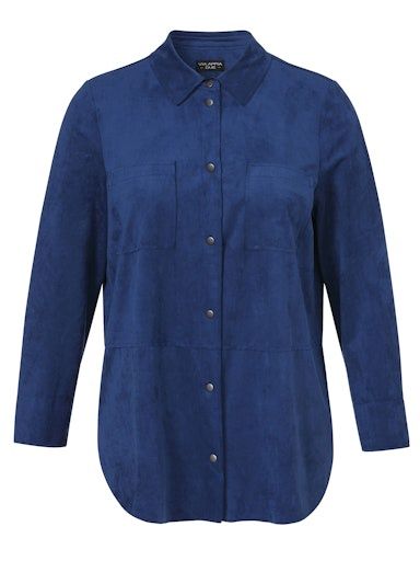 Blouses blauw suedine
