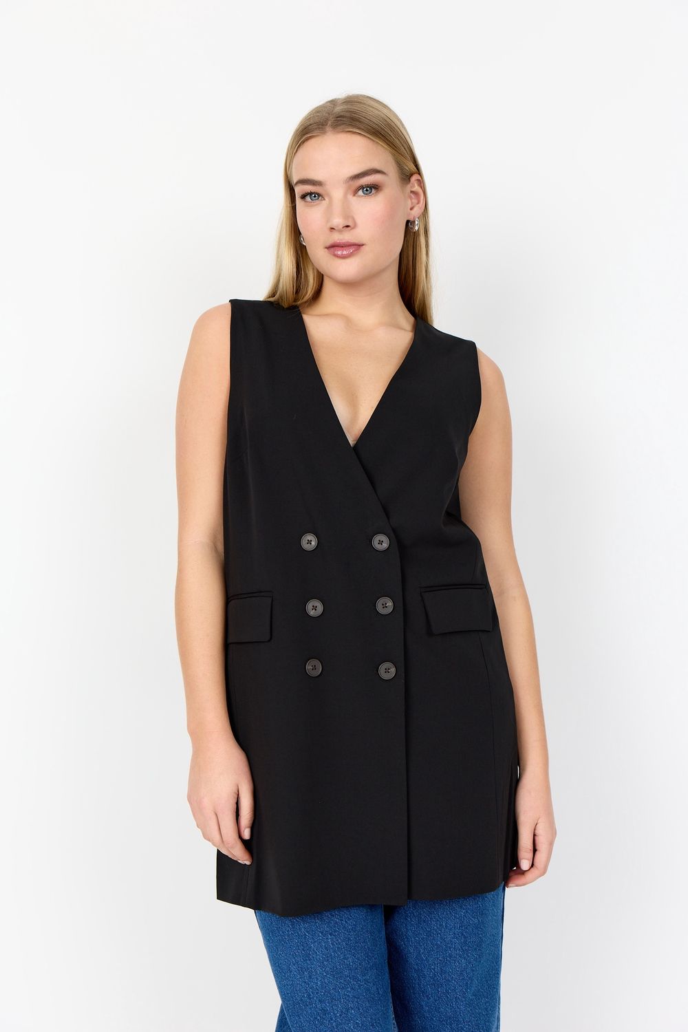 WA-SALLY 4 waistcoat black