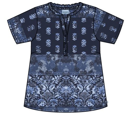 Zh-Ember 1289-Blouse S/S Navy