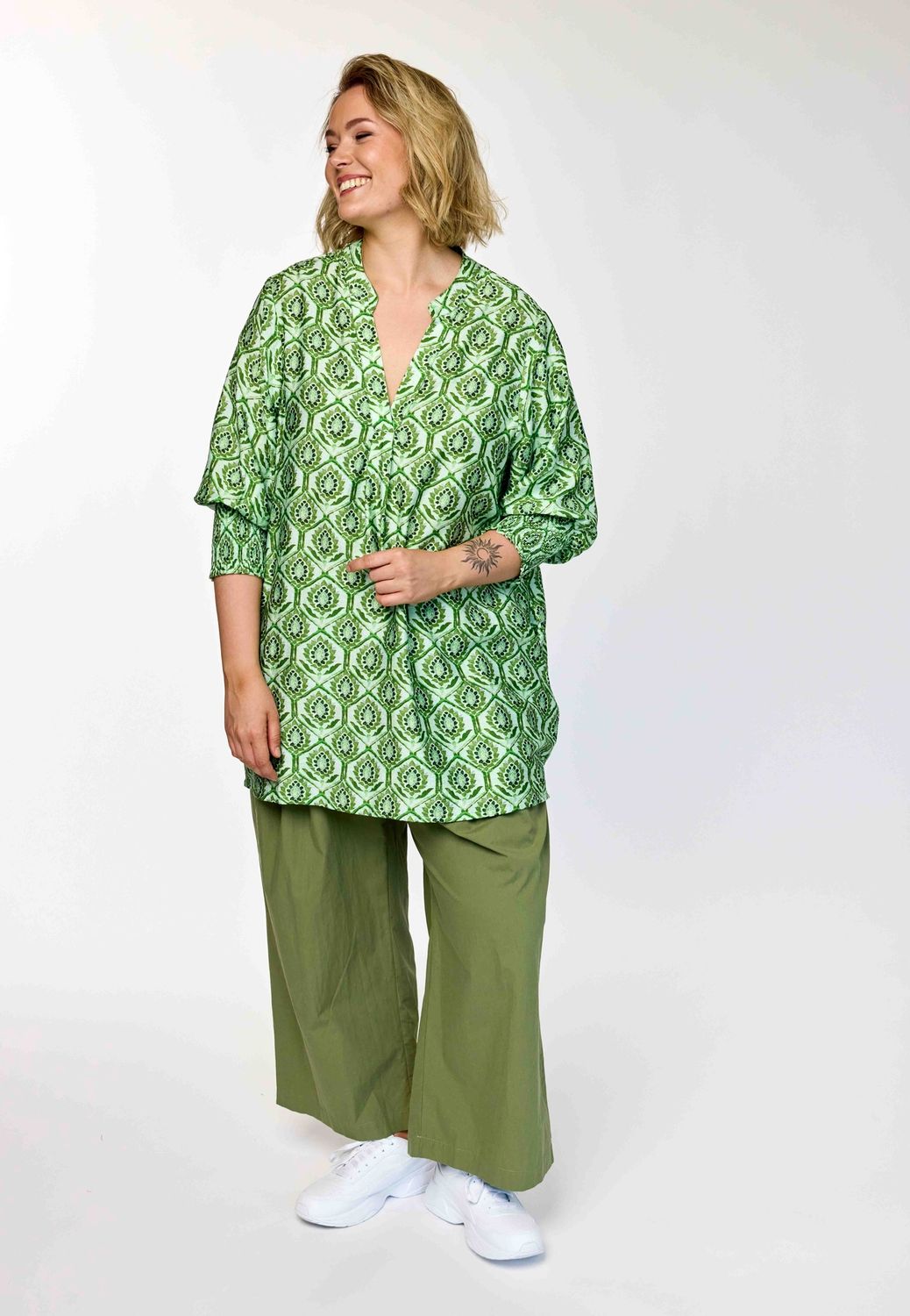 GUlla Tunic Green Print