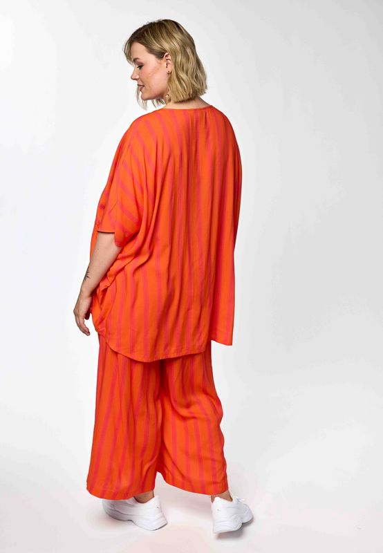 GAndrea Oversized Tunic Pink-orange stripe