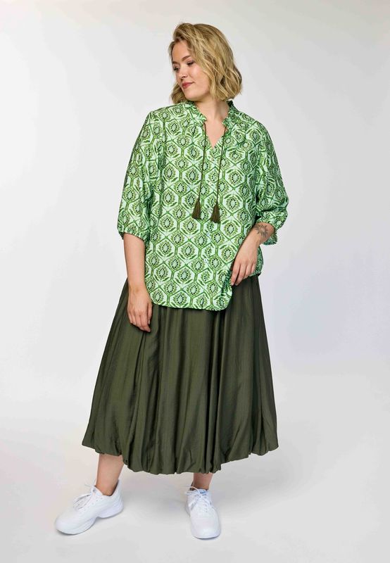 GTrine Blouse Green Print