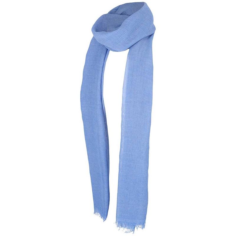 Sjaal open wave linnen Denim