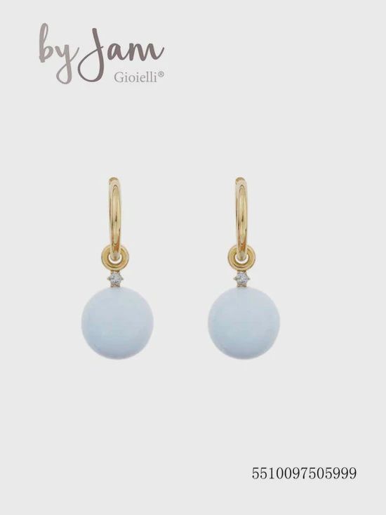 By Jam - oorbel - licht blauw bol