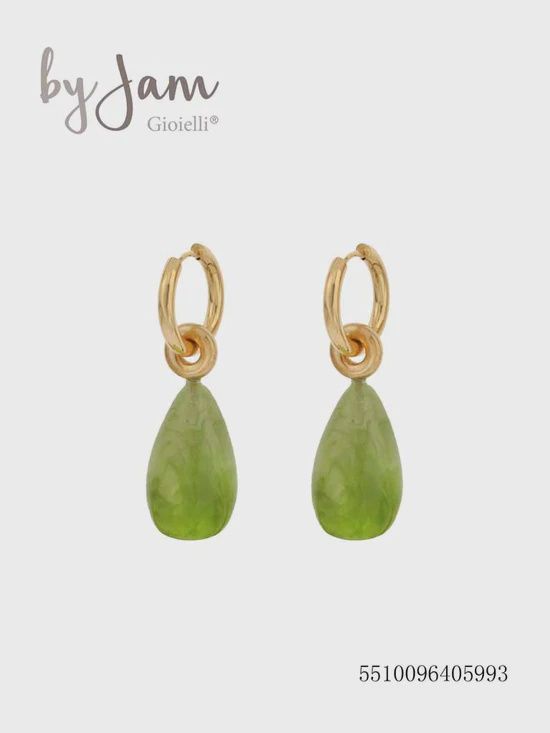 By Jam - oorbellen - groen druppel