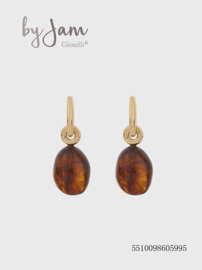 By Jam - oorbel - bruin hang