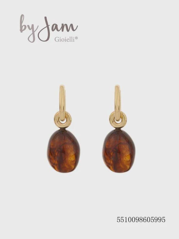 By Jam - oorbel - bruin hang