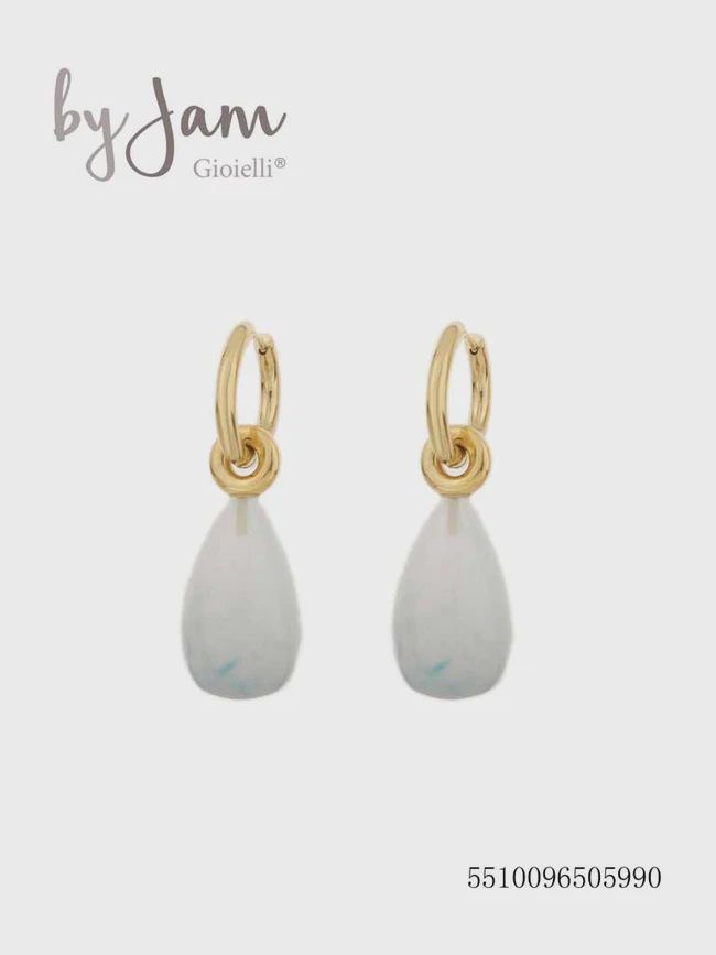 By Jam - oorbel - white druppel