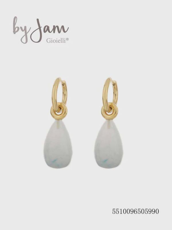 By Jam - oorbel - white druppel