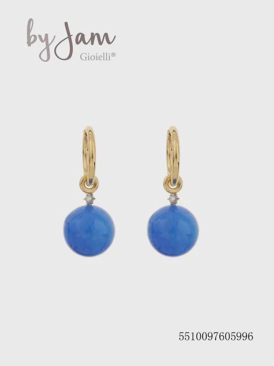 By Jam - oorbel - kobalt blauw bol