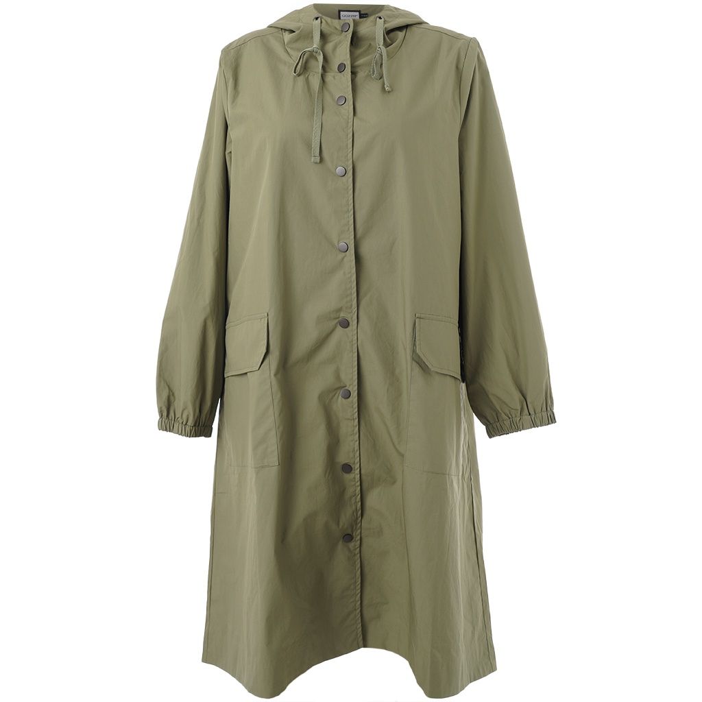 GLiss Long Trenchcoat Green with green/rose lining