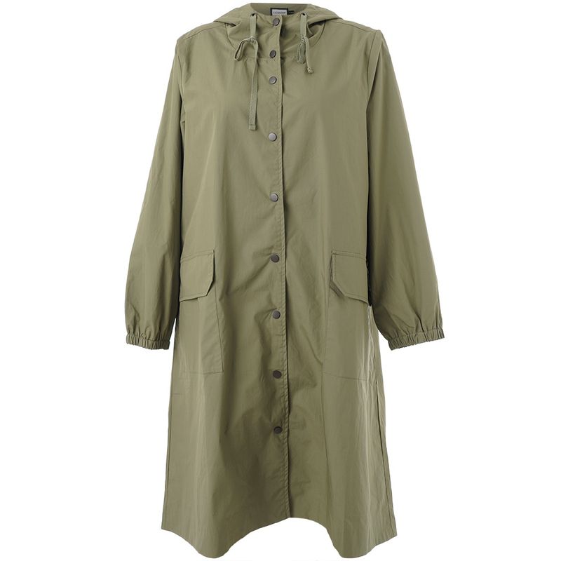 GLiss Long Trenchcoat Green with green/rose lining