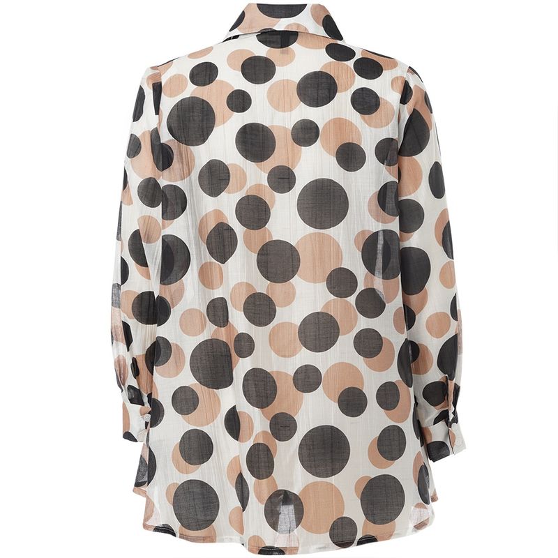 SAnneliese Shirt White with black/brown dots