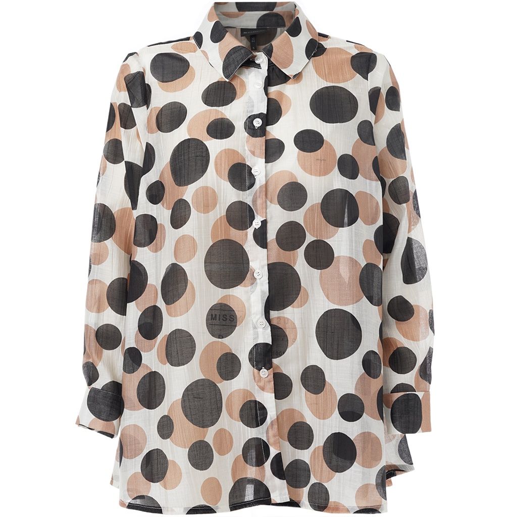SAnneliese Shirt White with black/brown dots