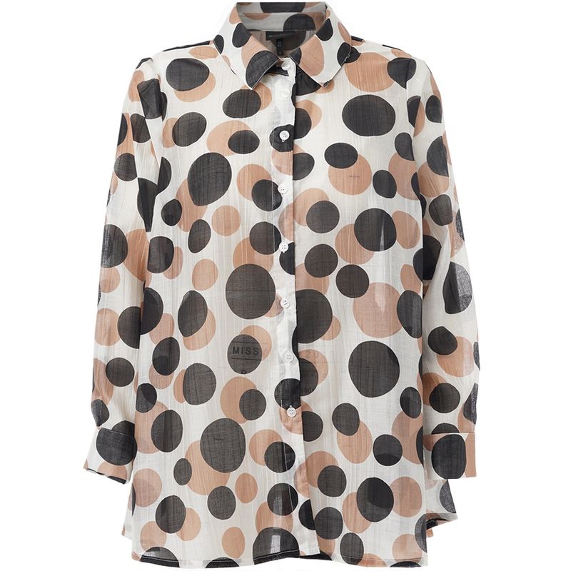 SAnneliese Shirt White with black/brown dots
