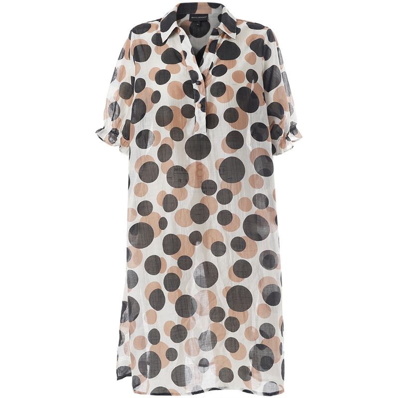 SGunda Dress White with black/brown dots