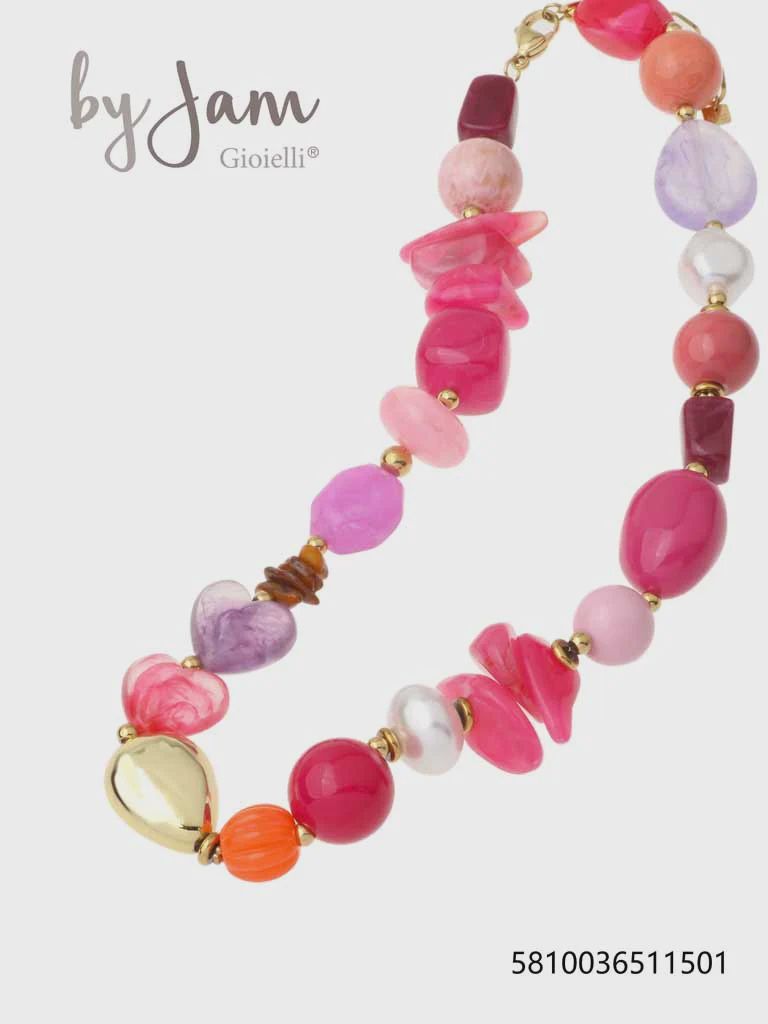 Ketting - roze/fuchsia multi