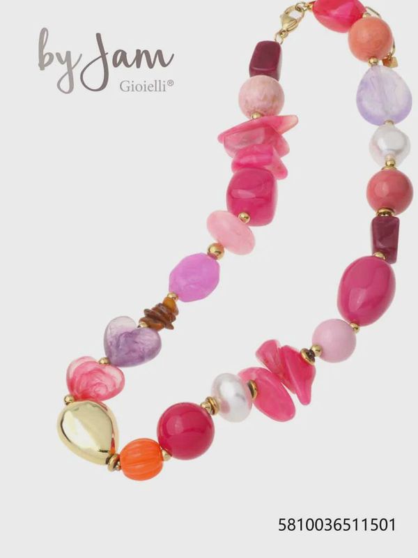 Ketting - roze/fuchsia multi